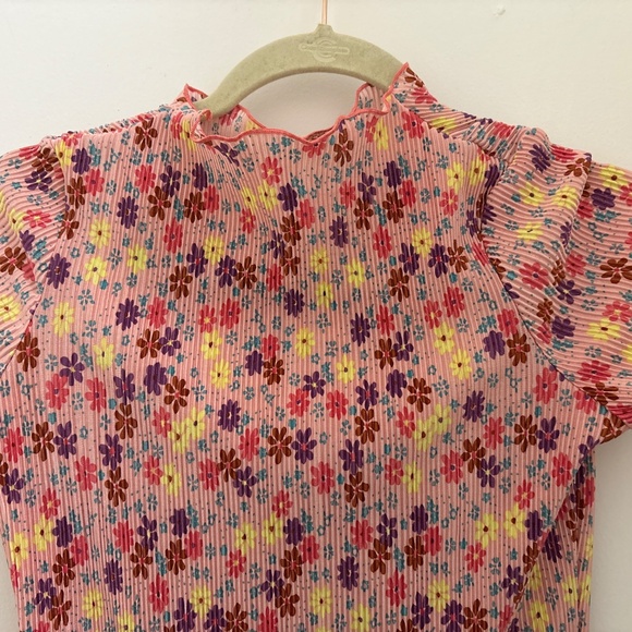 ASOS DESIGN Petite Floral Pleated Mini Dress — Lettuce Edge, Stretch, Size 4 - Picture 3 of 4